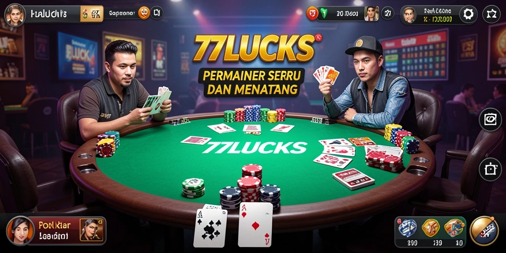 Screenshot gameplay poker menampilkan suasana kompetitif dan seru di 77LUCKS.