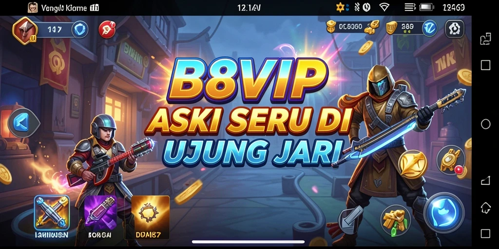 Tampilan gameplay B8VIP yang penuh aksi dengan musuh dan senjata.