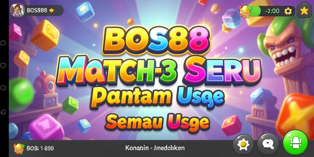 Screenshot gameplay BOS88 menampilkan kombinasi objek yang menarik dalam tantangan Match-3.