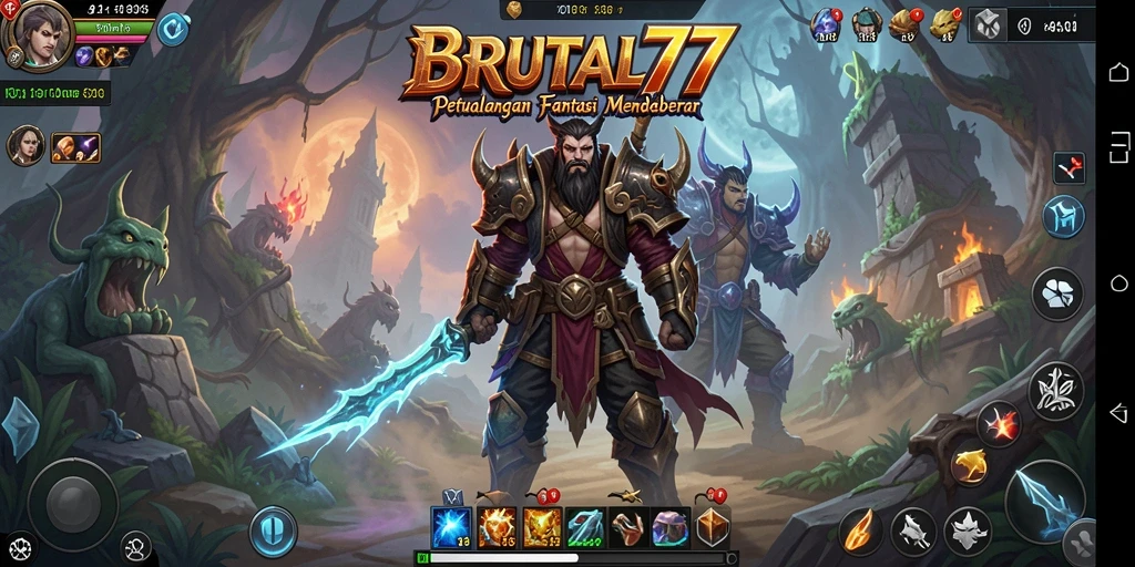 Tampilan gameplay BRUTAL77 yang mendebarkan dalam petualangan RPG.