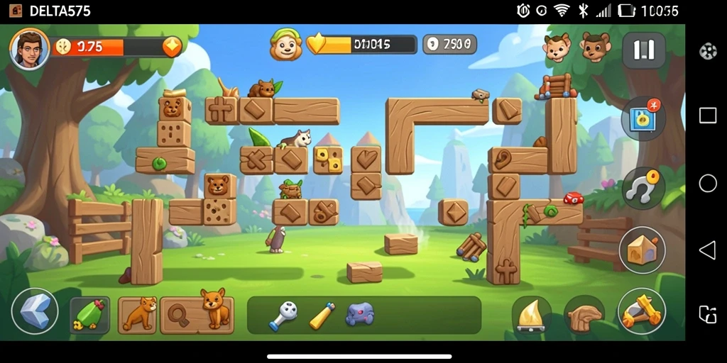 Tampilan gameplay menantang di DELTA575 dengan berbagai teka-teki menarik.