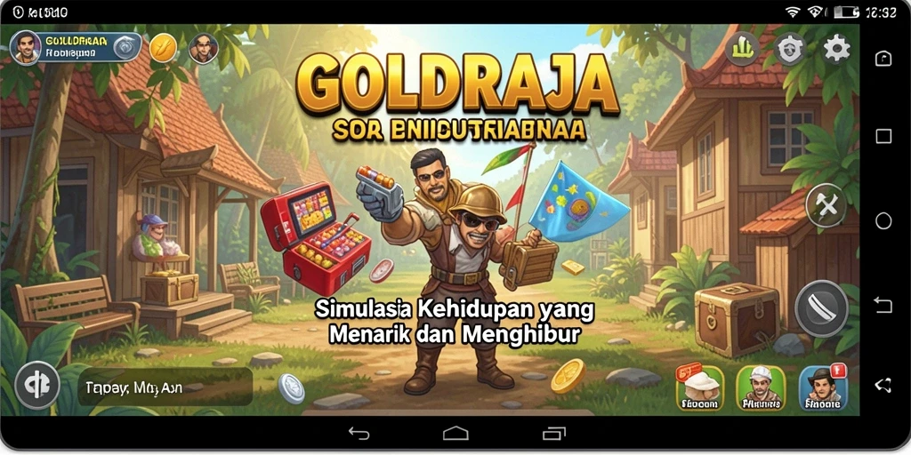 Screenshot gameplay <strong>GOLDRAJA</strong> menunjukkan karakter dan lingkungan yang hidup dan penuh warna.