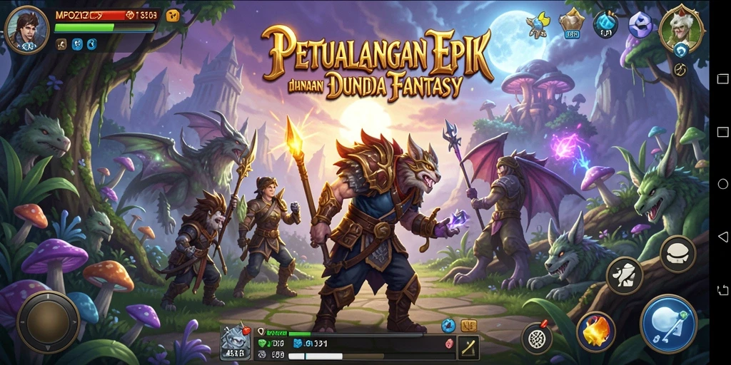 Screenshot MPO2121 menampilkan gameplay petualangan RPG yang seru.