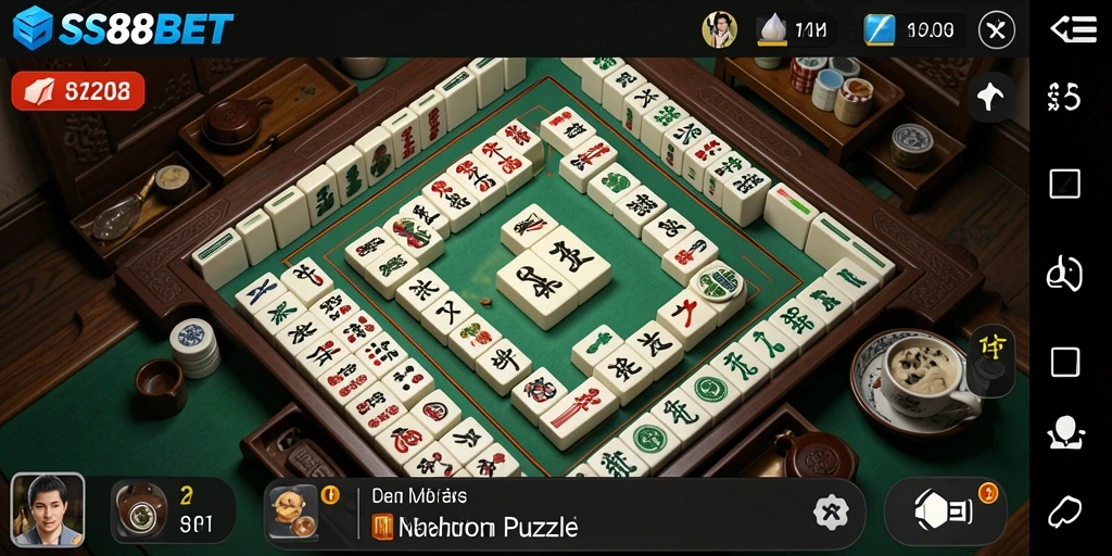 Tampilan gameplay Mahjong SS88BET yang seru dan menantang.