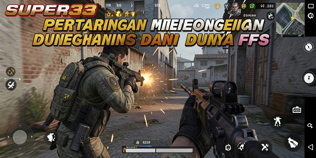 Screenshot menunjukkan aksi menegangkan dalam game FPS SUPER33.