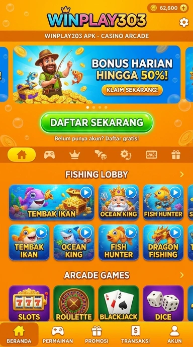 Tampilan antarmuka aplikasi winplay303 yang intuitif dan mudah dinavigasi.